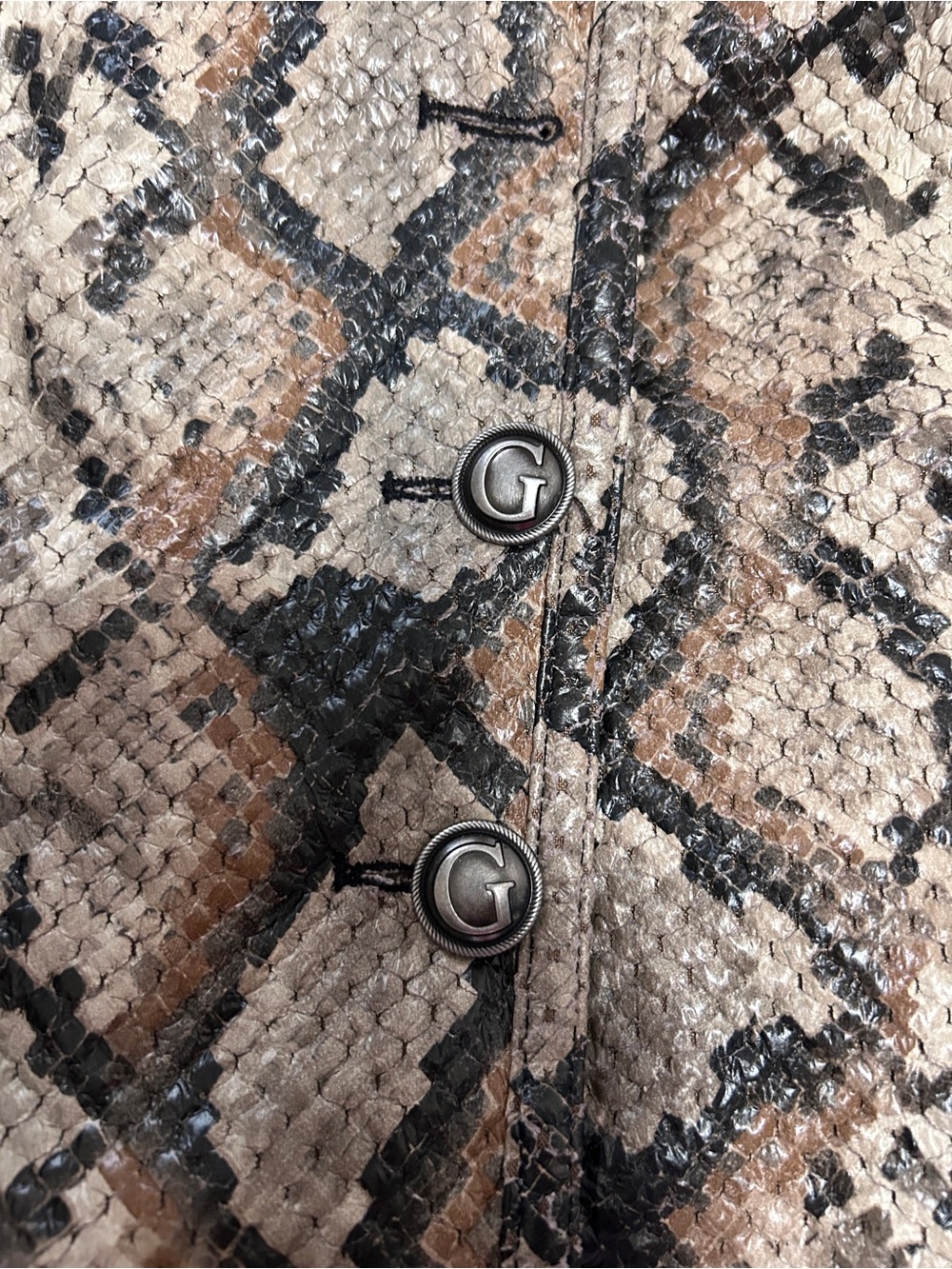 GUESS Melania Python Faux-Leather Jacket- snakeskin pattern - Picture 5 of 10